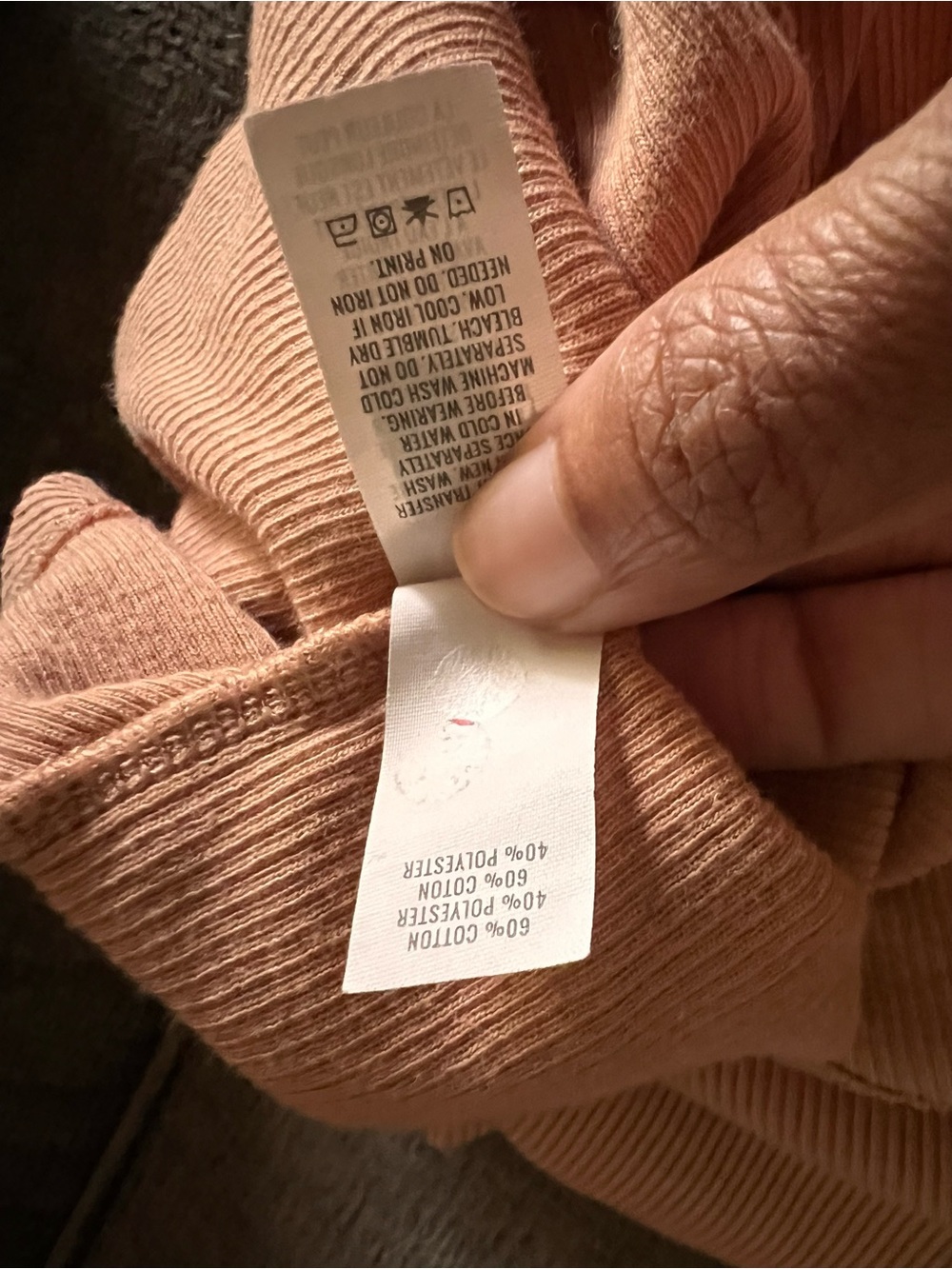 Aerie Long Sleeve Ribbed Henley Top - Taupe - Picture 6 of 6